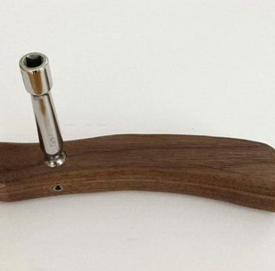 Walnut sandblasted tuning pin key/wrench