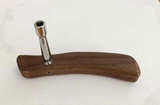 Walnut sandblasted tuning key/wrench