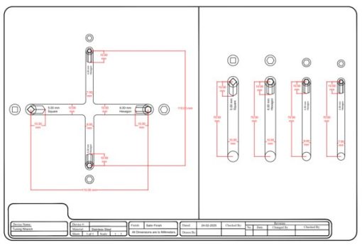 Tuning key/wrench & bridge pin adjustment/lever regulation tool - Image 2